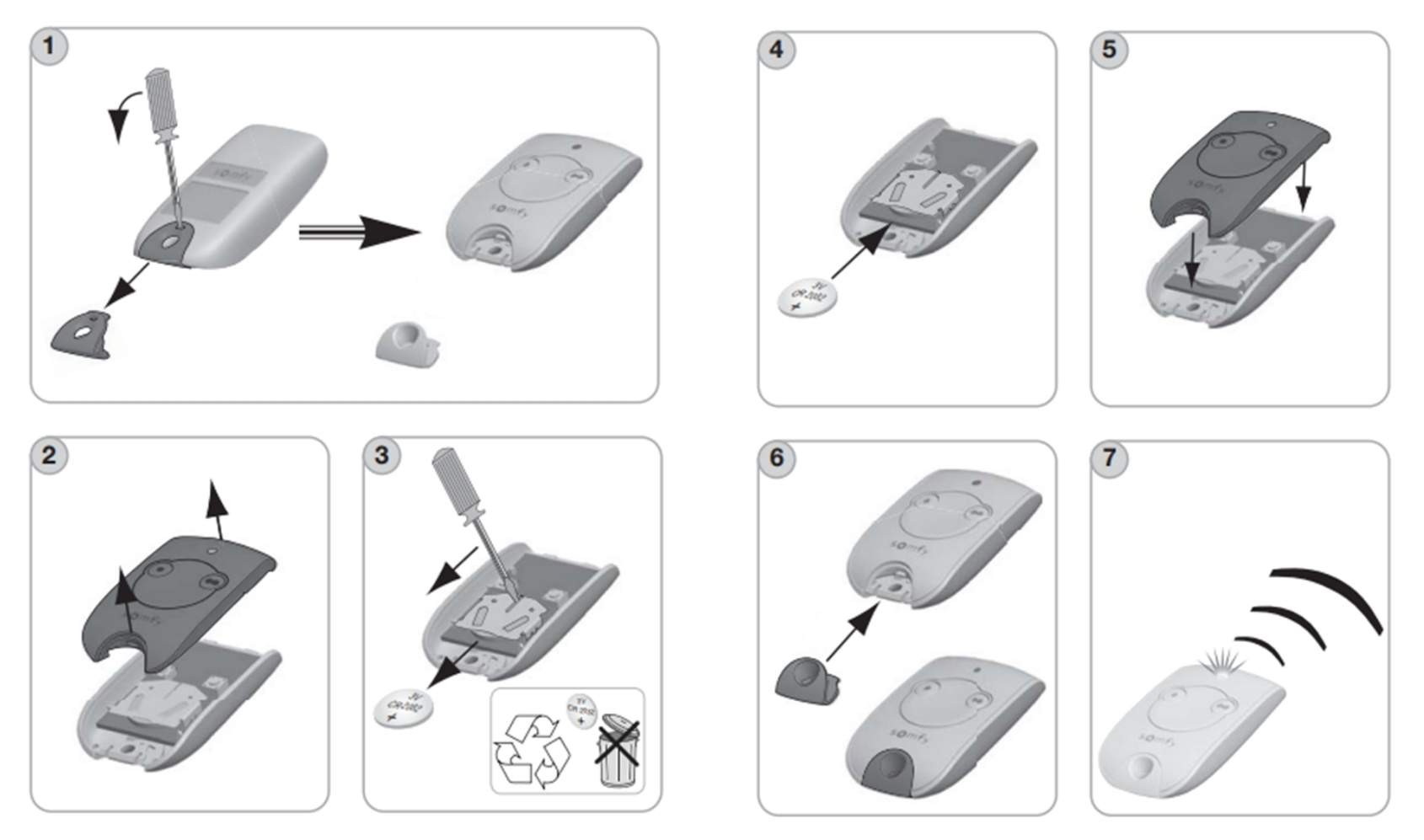 Changer pile Somfy Keytis